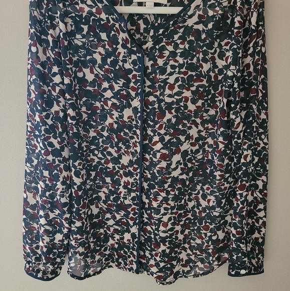 Loft Sheer Floral Top, Size Medium - Picture 3 of 4